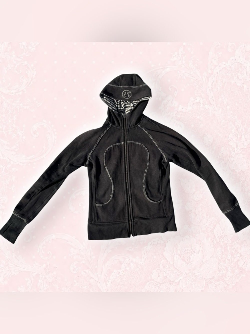 Limited Edition lululemon athletica Black Hooded Zip Scuba